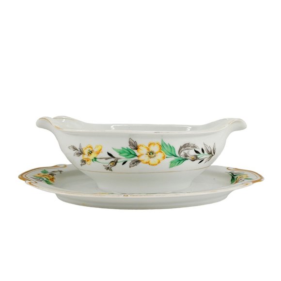 Regal China Lorraine Gravy Boat with Attached Underplate Japan MCM Vintage - Picture 1 of 4